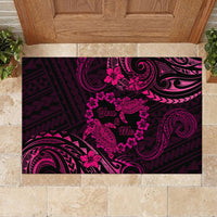 Polynesian Turtle Valentine Rubber Doormat You And Me Pink Hibiscus Heart LT01 - Polynesian Pride