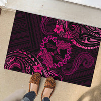 Polynesian Turtle Valentine Rubber Doormat You And Me Pink Hibiscus Heart LT01 - Polynesian Pride