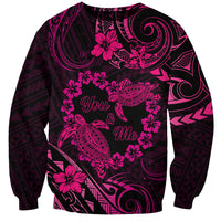 Polynesian Turtle Valentine Sweatshirt You And Me Pink Hibiscus Heart LT01 Unisex Pink - Polynesian Pride