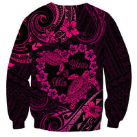 Polynesian Turtle Valentine Sweatshirt You And Me Pink Hibiscus Heart LT01 - Polynesian Pride