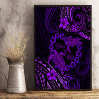 Polynesian Turtle Valentine Canvas Wall Art You And Me Purple Hibiscus Heart LT01 - Polynesian Pride