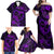 Polynesian Turtle Valentine Family Matching Off Shoulder Maxi Dress and Hawaiian Shirt You And Me Purple Hibiscus Heart LT01 - Polynesian Pride