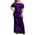 Polynesian Turtle Valentine Family Matching Off Shoulder Maxi Dress and Hawaiian Shirt You And Me Purple Hibiscus Heart LT01 Mom's Dress Purple - Polynesian Pride