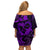 Polynesian Turtle Valentine Family Matching Off Shoulder Short Dress and Hawaiian Shirt You And Me Purple Hibiscus Heart LT01 - Polynesian Pride