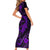 Polynesian Turtle Valentine Short Sleeve Bodycon Dress You And Me Purple Hibiscus Heart LT01 - Polynesian Pride