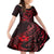 Polynesian Turtle Valentine Family Matching Off Shoulder Short Dress and Hawaiian Shirt You And Me Red Hibiscus Heart LT01 Daughter's Dress Red - Polynesian Pride