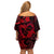 Polynesian Turtle Valentine Family Matching Off Shoulder Short Dress and Hawaiian Shirt You And Me Red Hibiscus Heart LT01 - Polynesian Pride