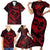 Polynesian Turtle Valentine Family Matching Short Sleeve Bodycon Dress and Hawaiian Shirt You And Me Red Hibiscus Heart LT01 - Polynesian Pride