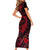 Polynesian Turtle Valentine Family Matching Short Sleeve Bodycon Dress and Hawaiian Shirt You And Me Red Hibiscus Heart LT01 - Polynesian Pride