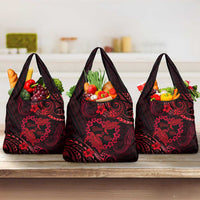 Polynesian Turtle Valentine Grocery Bag You And Me Red Hibiscus Heart LT01 3-pack One Size Red - Polynesian Pride