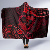 Polynesian Turtle Valentine Hooded Blanket You And Me Red Hibiscus Heart LT01 - Polynesian Pride