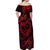 Polynesian Turtle Valentine Off Shoulder Maxi Dress You And Me Red Hibiscus Heart LT01 - Polynesian Pride