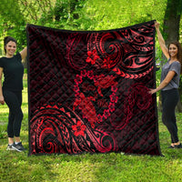 Polynesian Turtle Valentine Quilt You And Me Red Hibiscus Heart LT01 - Polynesian Pride