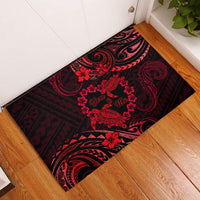 Polynesian Turtle Valentine Rubber Doormat You And Me Red Hibiscus Heart LT01 Red - Polynesian Pride