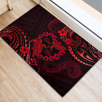 Polynesian Turtle Valentine Rubber Doormat You And Me Red Hibiscus Heart LT01 - Polynesian Pride