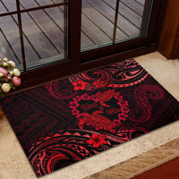 Polynesian Turtle Valentine Rubber Doormat You And Me Red Hibiscus Heart LT01 - Polynesian Pride