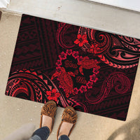 Polynesian Turtle Valentine Rubber Doormat You And Me Red Hibiscus Heart LT01 - Polynesian Pride