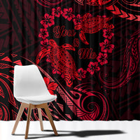 Polynesian Turtle Valentine Window Curtain You And Me Red Hibiscus Heart LT01 - Polynesian Pride