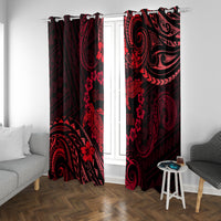 Polynesian Turtle Valentine Window Curtain You And Me Red Hibiscus Heart LT01 With Grommets Red - Polynesian Pride