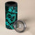 Polynesian Turtle Valentine 4 in 1 Can Cooler Tumbler You And Me Turquoise Hibiscus Heart