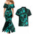 Polynesian Turtle Valentine Couples Matching Mermaid Dress and Hawaiian Shirt You And Me Turquoise Hibiscus Heart LT01 - Polynesian Pride