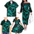 Polynesian Turtle Valentine Family Matching Off Shoulder Long Sleeve Dress and Hawaiian Shirt You And Me Turquoise Hibiscus Heart LT01 - Polynesian Pride