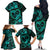 Polynesian Turtle Valentine Family Matching Off Shoulder Long Sleeve Dress and Hawaiian Shirt You And Me Turquoise Hibiscus Heart LT01 - Polynesian Pride