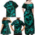 Polynesian Turtle Valentine Family Matching Off Shoulder Maxi Dress and Hawaiian Shirt You And Me Turquoise Hibiscus Heart LT01 - Polynesian Pride