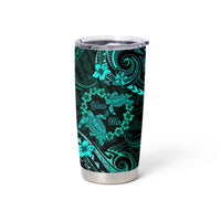 Polynesian Turtle Valentine Tumbler Cup You And Me Turquoise Hibiscus Heart LT01 - Polynesian Pride