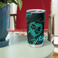 Polynesian Turtle Valentine Tumbler Cup You And Me Turquoise Hibiscus Heart LT01 - Polynesian Pride