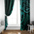 Polynesian Turtle Valentine Window Curtain You And Me Turquoise Hibiscus Heart LT01 - Polynesian Pride