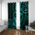 Polynesian Turtle Valentine Window Curtain You And Me Turquoise Hibiscus Heart LT01 With Grommets Turquoise - Polynesian Pride