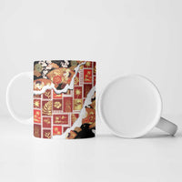 Hawaii Japanese Culture Black Ceramic Mug Spring Cranes Aloha Pattern LT01 - Polynesian Pride