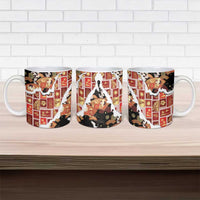 Hawaii Japanese Culture Black Ceramic Mug Spring Cranes Aloha Pattern LT01 - Polynesian Pride