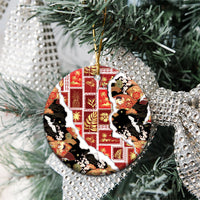 Hawaii Japanese Culture Black Ceramic Ornament Spring Cranes Aloha Pattern LT01 - Polynesian Pride