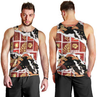 Hawaii Japanese Culture Black Men Tank Top Spring Cranes Aloha Pattern LT01 - Polynesian Pride