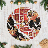 Hawaii Japanese Culture Black Tree Skirt Spring Cranes Aloha Pattern LT01 Casual Black - Polynesian Pride