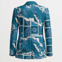 Hawaii Japanese Culture Blue Blazer Spring Cranes Aloha Pattern LT01 - Polynesian Pride