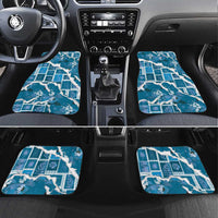 Hawaii Japanese Culture Blue Car Mats Spring Cranes Aloha Pattern LT01 Set 4pcs Blue - Polynesian Pride