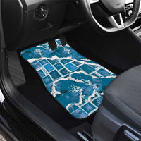 Hawaii Japanese Culture Blue Car Mats Spring Cranes Aloha Pattern LT01 - Polynesian Pride