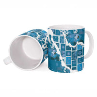 Hawaii Japanese Culture Blue Ceramic Mug Spring Cranes Aloha Pattern LT01 - Polynesian Pride