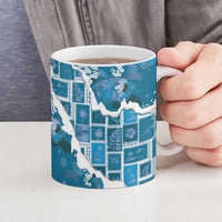 Hawaii Japanese Culture Blue Ceramic Mug Spring Cranes Aloha Pattern LT01 - Polynesian Pride