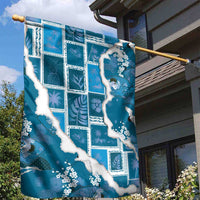 Hawaii Japanese Culture Blue Garden Flag Spring Cranes Aloha Pattern LT01 - Polynesian Pride