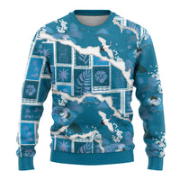 Hawaii Japanese Culture Blue Ugly Christmas Sweater Spring Cranes Aloha Pattern LT01 - Polynesian Pride