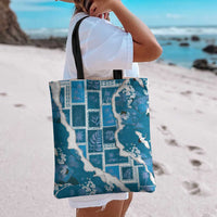 Hawaii Japanese Culture Blue Tote Bag Spring Cranes Aloha Pattern LT01 - Polynesian Pride