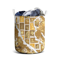 Hawaii Japanese Culture Gold Laundry Basket Spring Cranes Aloha Pattern LT01 - Polynesian Pride