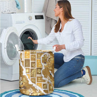 Hawaii Japanese Culture Gold Laundry Basket Spring Cranes Aloha Pattern LT01 - Polynesian Pride