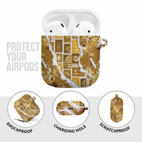 Hawaii Japanese Culture Gold AirPods Case Spring Cranes Aloha Pattern LT01 - Polynesian Pride