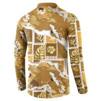 Hawaii Japanese Culture Gold Button Sweatshirt Spring Cranes Aloha Pattern LT01 - Polynesian Pride