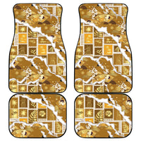 Hawaii Japanese Culture Gold Car Mats Spring Cranes Aloha Pattern LT01 - Polynesian Pride